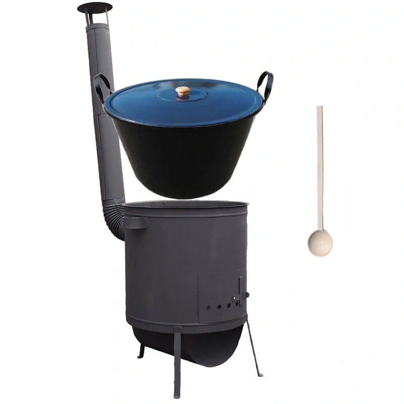 Smaltovaný kotol 70 L na zabíjačku + žiaruvzdorná kotlina 53 PLUS 600 4 MM + vareška