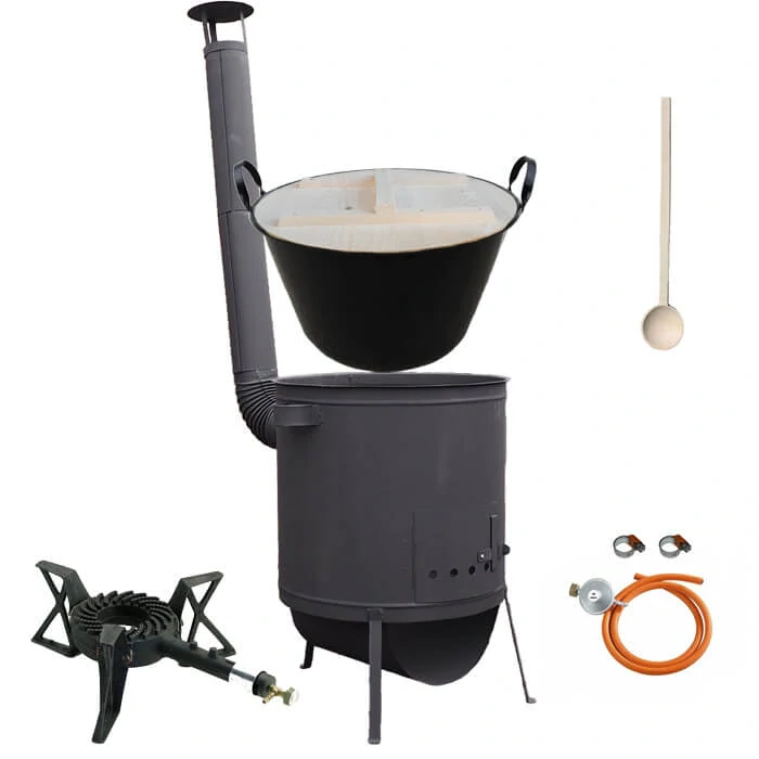 Zabíjačkový smaltovaný kotol 100 L, žiaruvzdorná kotlina 42 PLUS 600 4 MM, horák 7 kW + varecha