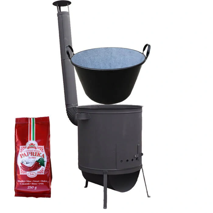 Zabíjačkový smaltovaný kotol 100 L, žiaruvzdorná kotlina 42 PLUS 600 4 MM + sladká paprika GURMÁN 250 g