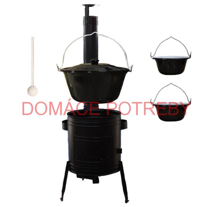 Smaltovaný kotlík 13 L (1,2 mm) + kovová kotlina 36 CLASSIC (KOV) + 2 smaltované servírovacie kotlíky 0,8 L