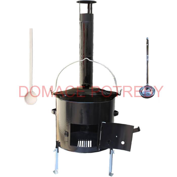 Smaltovaný kotlík 10 L (1,2 mm) + smaltovaná kotlina 31 cm + vareška a naberačka Easy party