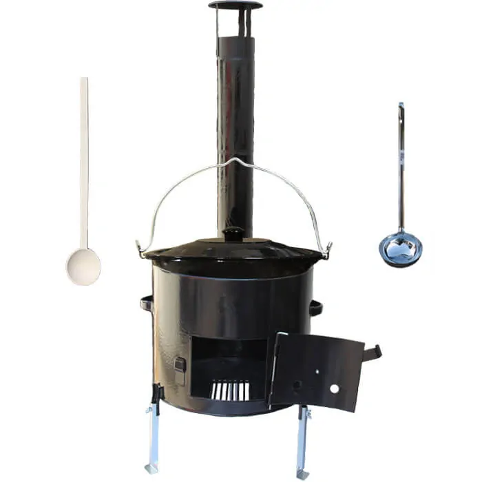 Smaltovaný kotlík 16 L (1,2 mm) + smaltovaná kotlina 39 cm + vareška a naberačka Easy party