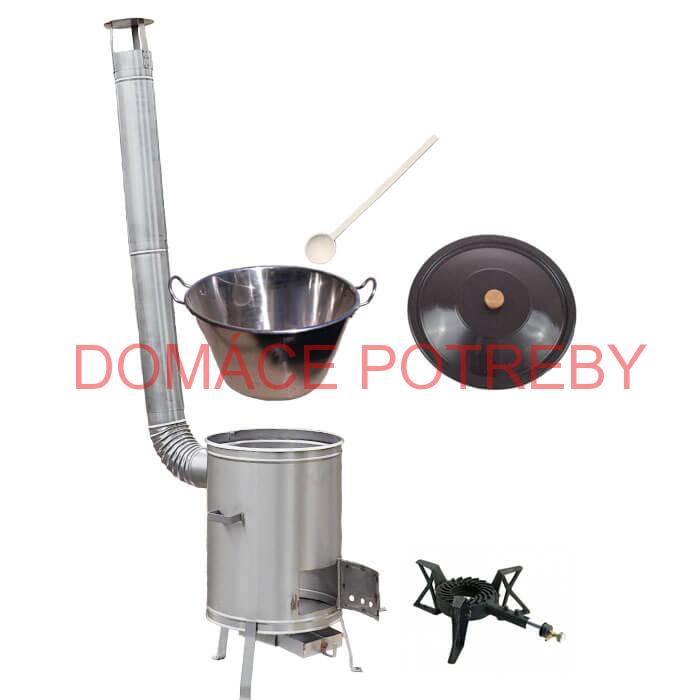 Zabíjačkový nerezový kotol 60 L + nerezová kotlina 53 cm + horák 7 kW