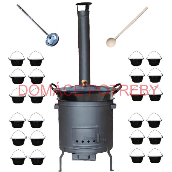 Smaltovaný kotol 80 L + servírovacie kotlíky (24 ks) PLUS 600 