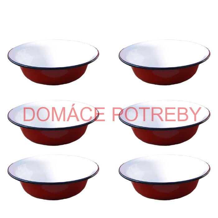 Súprava smaltovaných hlbokých tanierov 20 cm 6 ks