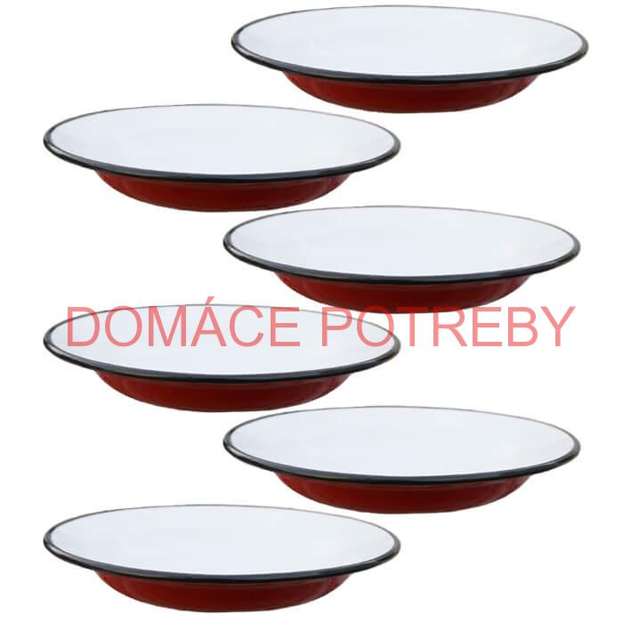 Súprava smaltovaných plytkých tanierov 22 cm 6 ks