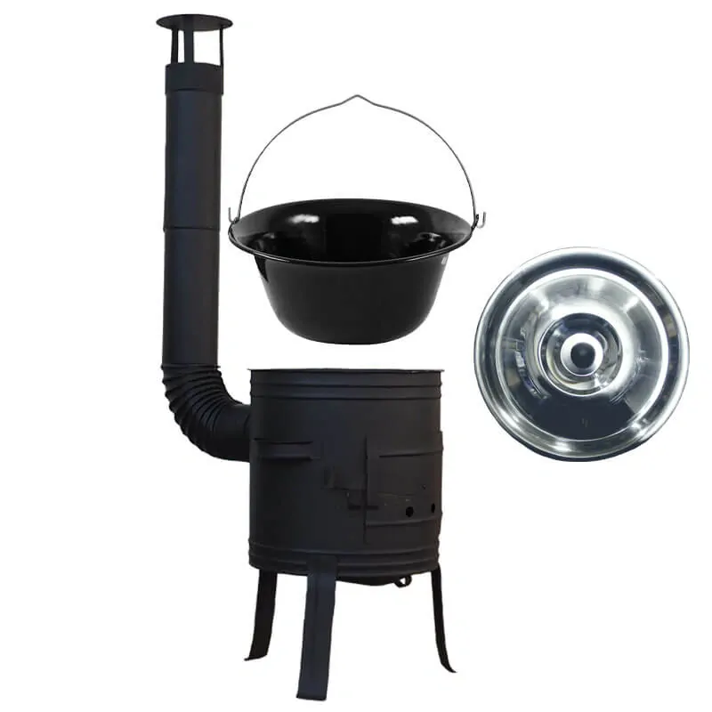 Smaltovaný kotlík 11 L BLACK + nerezová pokrievka INOX + žiaruvzdorná kotlina 33 cm Plus 700