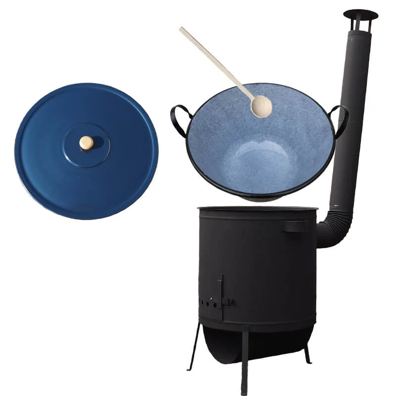 Smaltovaný kotol 60 L na zabíjačku + žiaruvzdorná kotlina 53 PLUS 600 4 MM + vareška