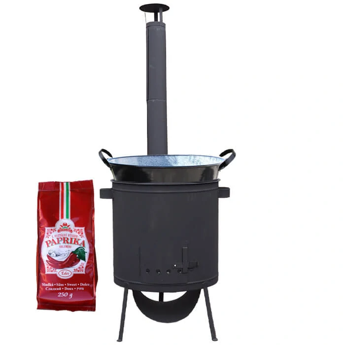 Zabíjačkový smaltovaný kotol 100 L, žiaruvzdorná kotlina 42 PLUS 600 4 MM + sladká paprika GURMÁN 250 g
