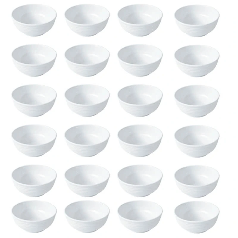 Set 24 ks: Prémiové biele misky s kamennou štruktúrou (750 ml)