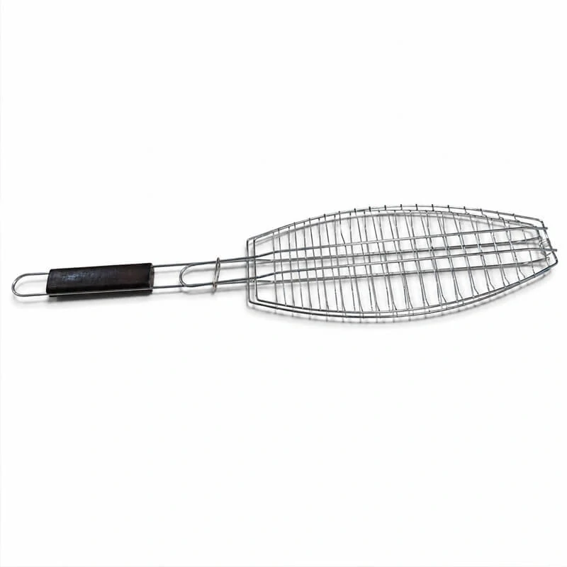 BBQ grilovací rošt na ryby – nerezové grilovacie kliešte 65 × 15 × 4 cm
