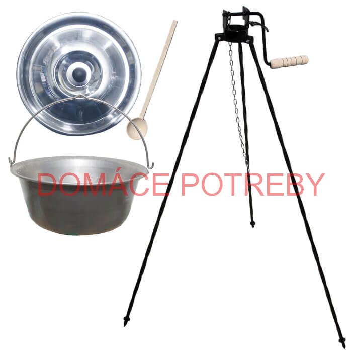 Nerezový kotlík 10 L (1,5 mm) + stojan s kladkou VAR